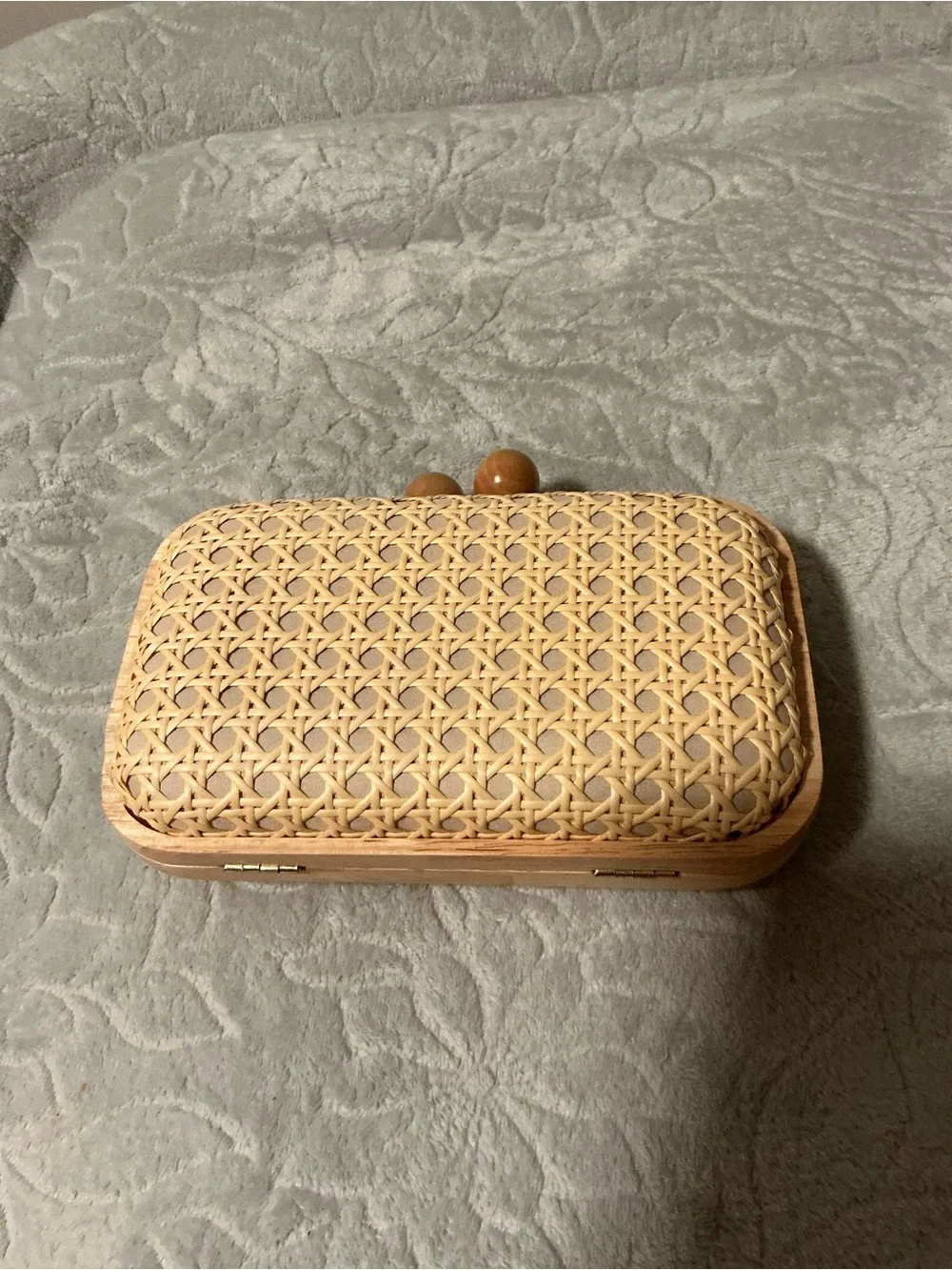 Woven Rattan Clutch Bag in Natural Tan